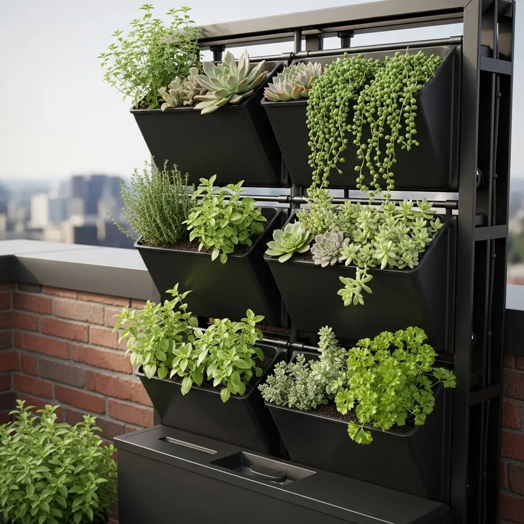 Rooftop Garden Vertical Planters