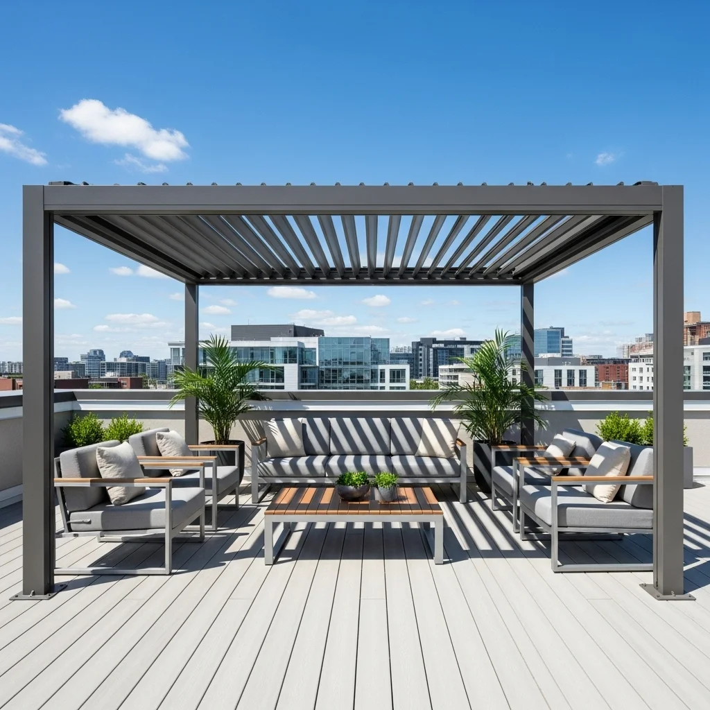 2. Adjustable Louvered Pergola