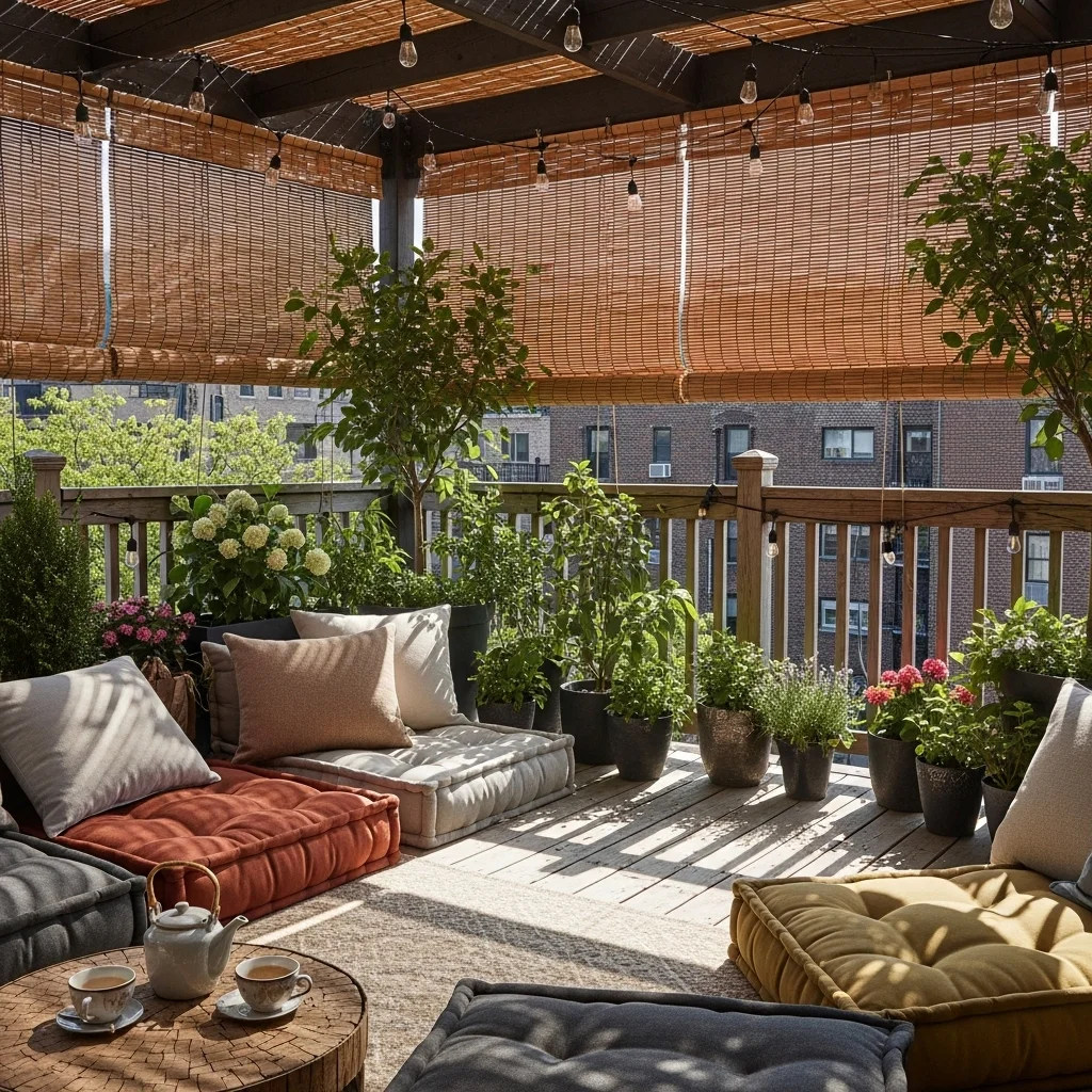 6. Bamboo Roll-up Blinds