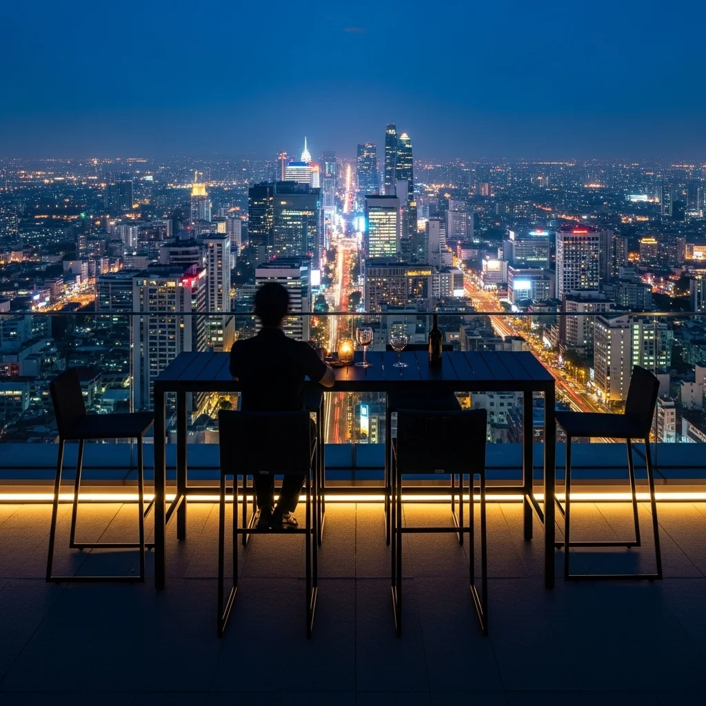 11. Bar-Height Lounge Sets for Elevated Views