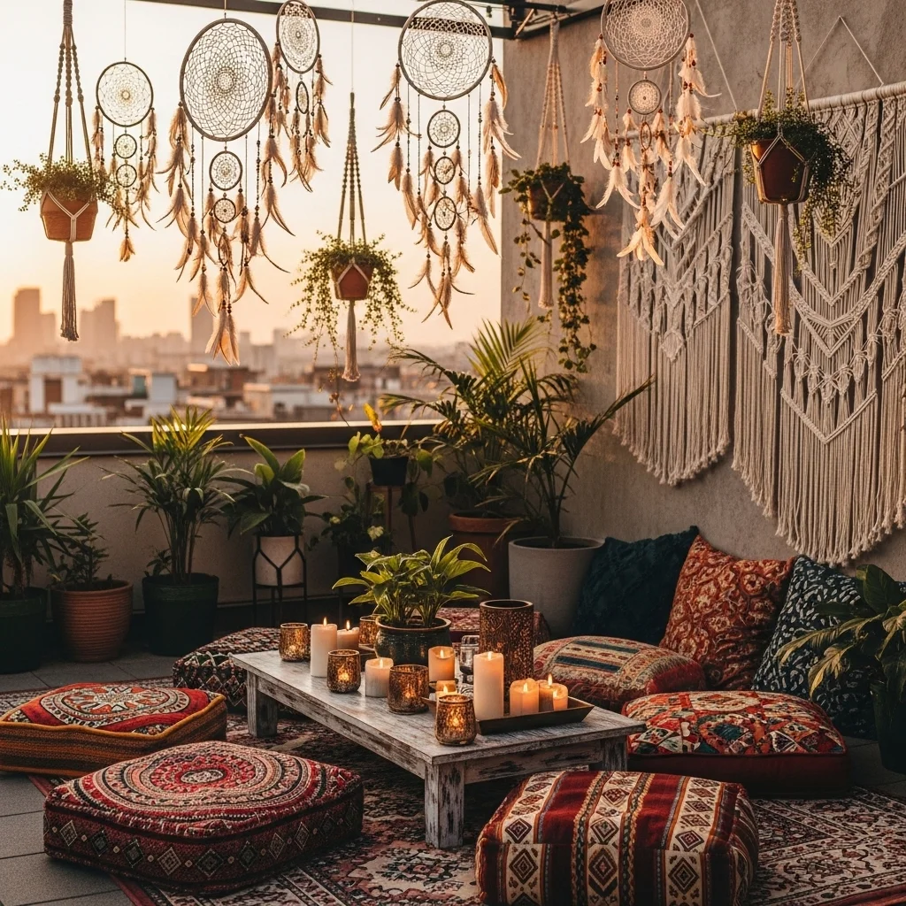 Explore 19 Practical Rooftop Deck Ideas to Elevate Your Home 10 9. Bohemian Rhapsody Relax Zone