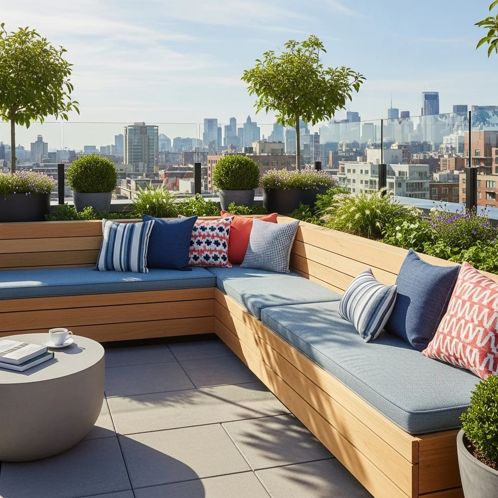 7. Built-in Bench Seating with Cushions