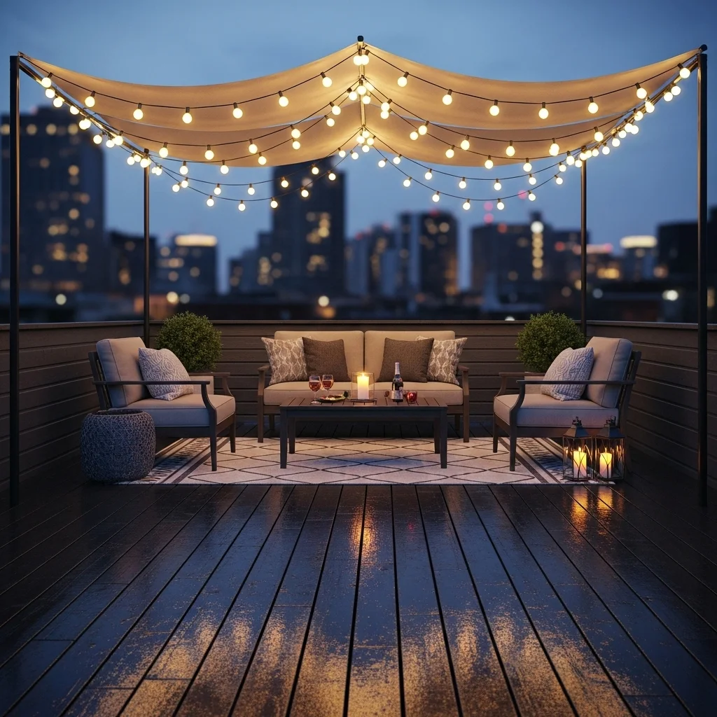 1. Cascading Bistro String Lights