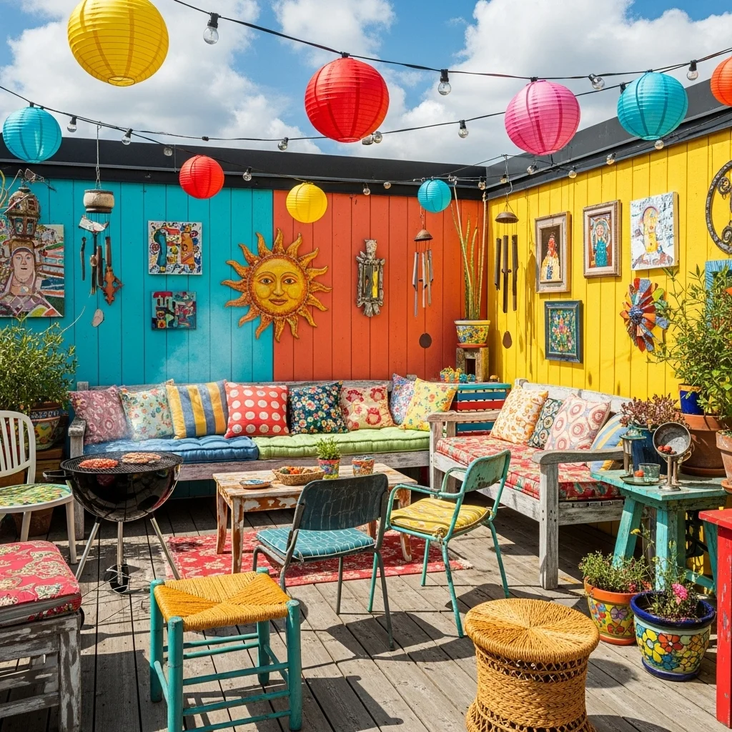 16. Colorful & Eclectic BBQ Haven