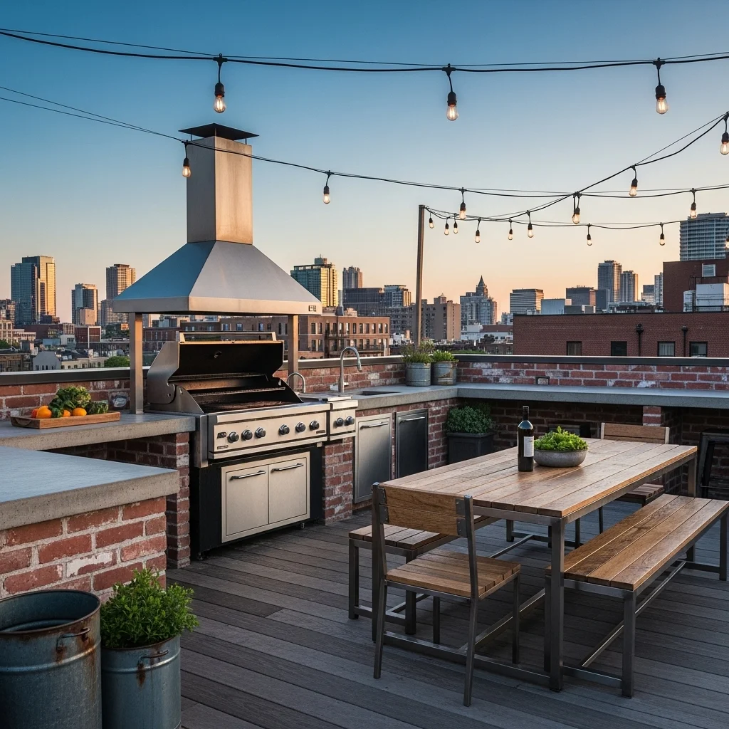 3. Industrial Chic Grill Station