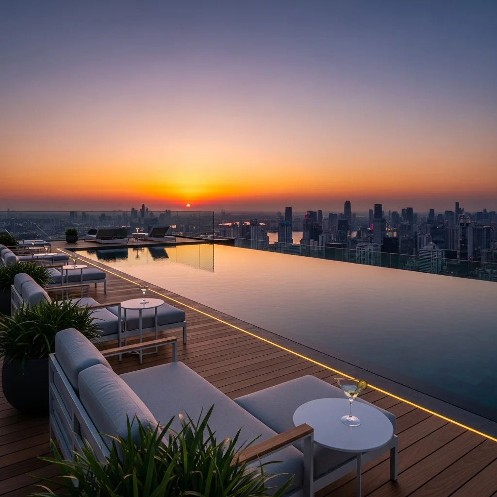 Explore 19 Practical Rooftop Deck Ideas to Elevate Your Home 7 6. Infinity Edge Pool Deck