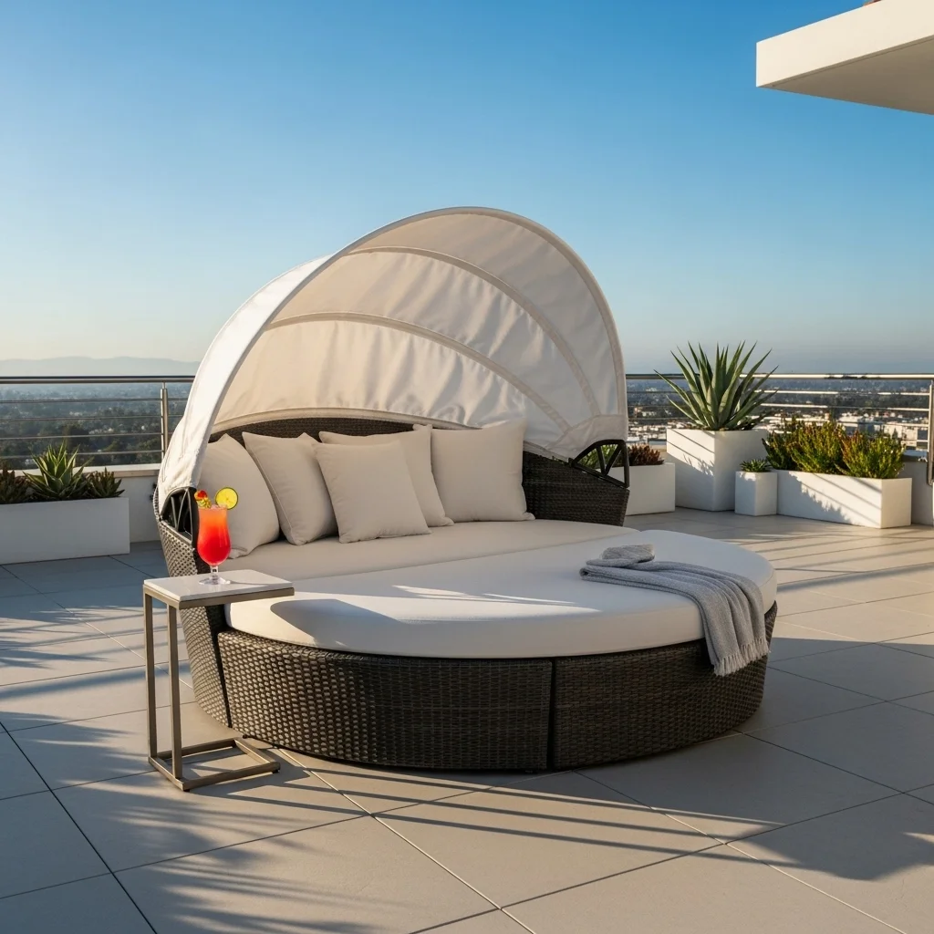 2. Luxurious Daybeds with Integrated Canopies