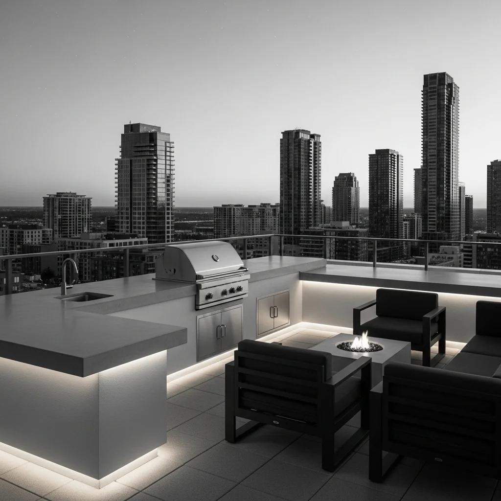 2. Modern Minimalist BBQ Zone