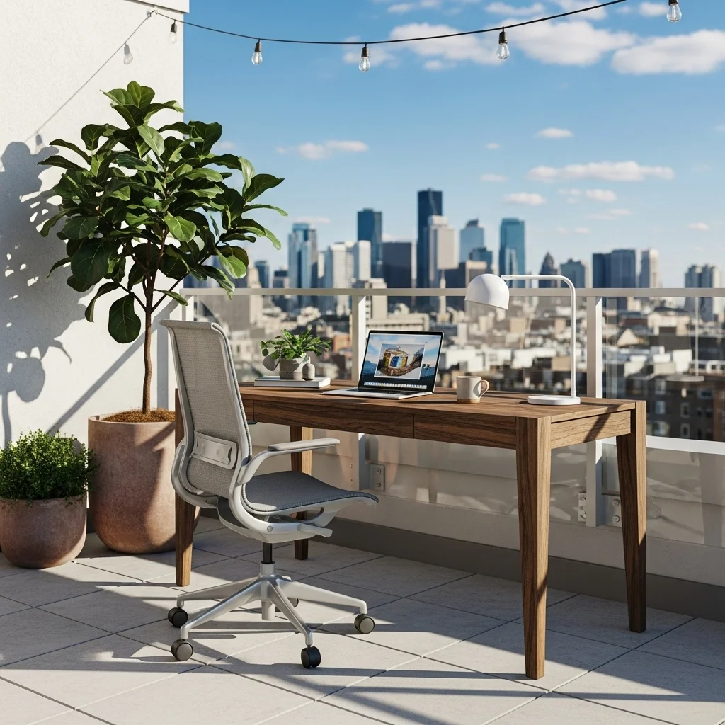Explore 19 Practical Rooftop Deck Ideas to Elevate Your Home 12 11. Outdoor Home Office Nook