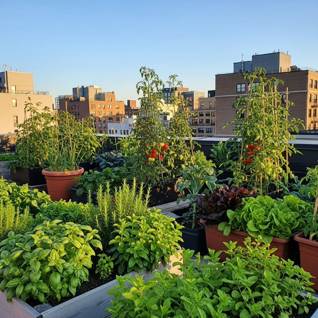 Explore 19 Practical Rooftop Deck Ideas to Elevate Your Home 8 7. Rooftop Herb and Vegetable Garden