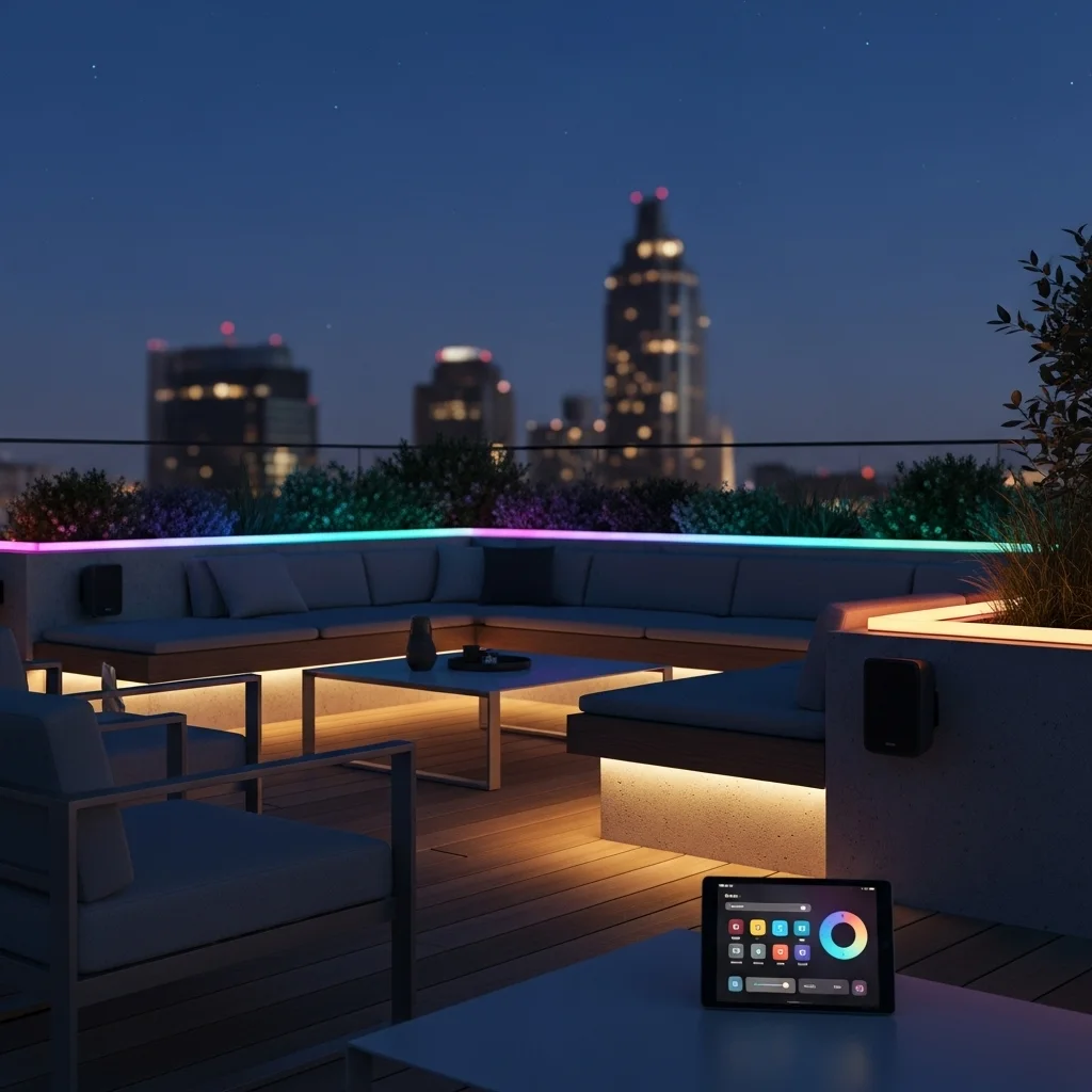 Explore 19 Practical Rooftop Deck Ideas to Elevate Your Home 20 19. Smart Home Integrated Deck