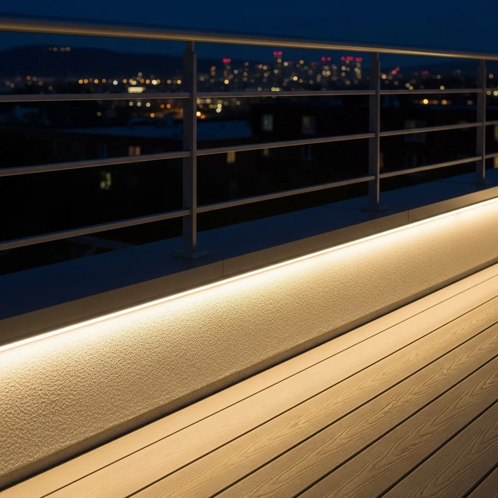 9. Subtle Under-Rail Lighting