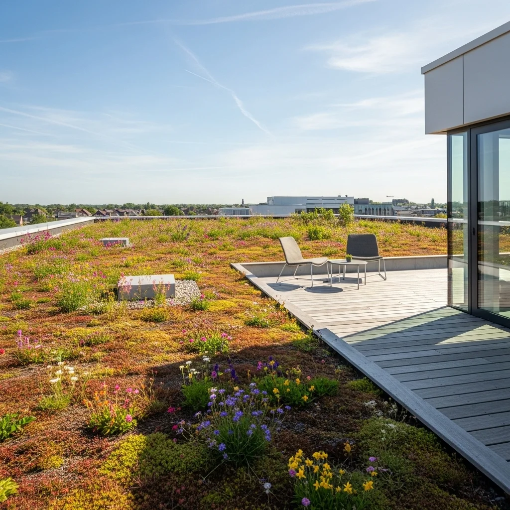 Explore 19 Practical Rooftop Deck Ideas to Elevate Your Home 18 17. Sustainable Green Roof Integration