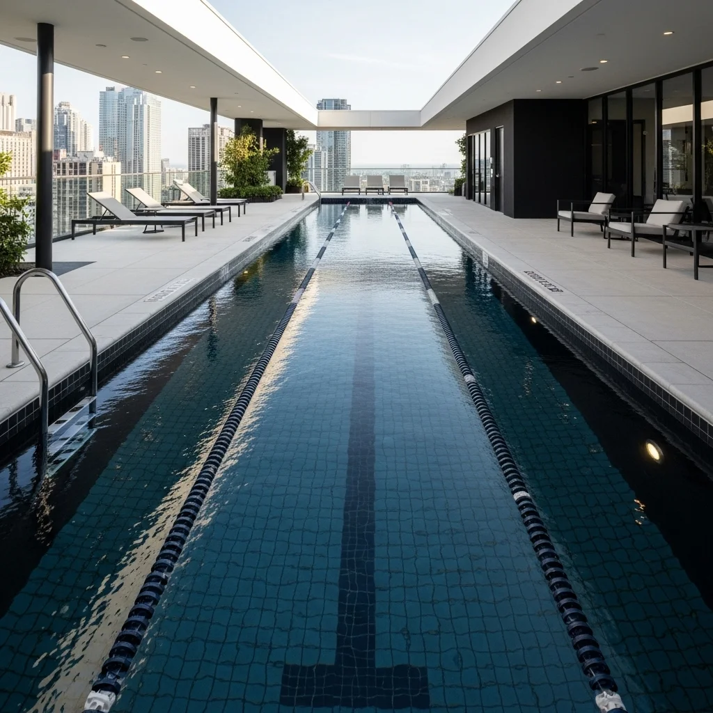 Top 21 Breathtaking Rooftop Deck Pool Inspirations 8 7. The Dedicated Lap Pool