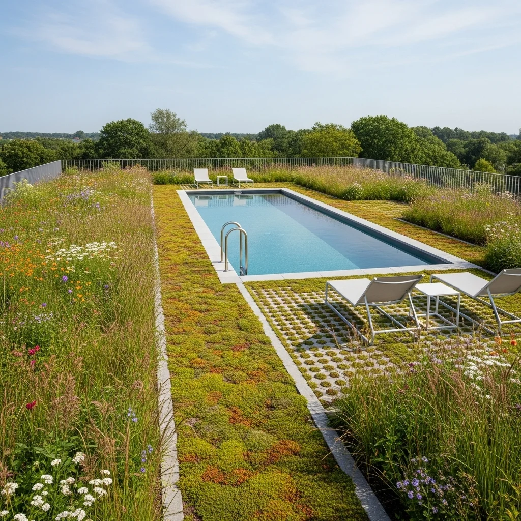 Top 21 Breathtaking Rooftop Deck Pool Inspirations 21 20. The Eco-Friendly Green Roof Integration