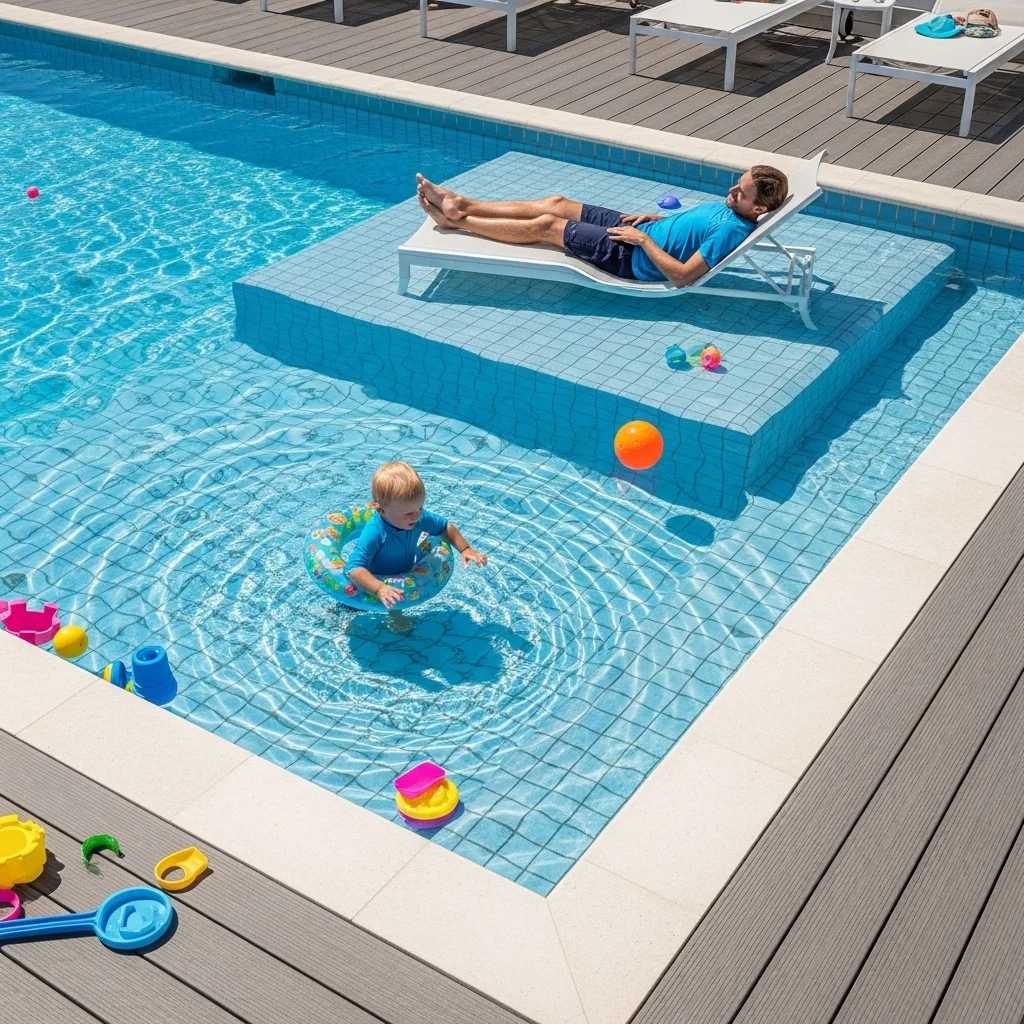 Top 21 Breathtaking Rooftop Deck Pool Inspirations 18 17. The Family-Friendly Shallow Zone