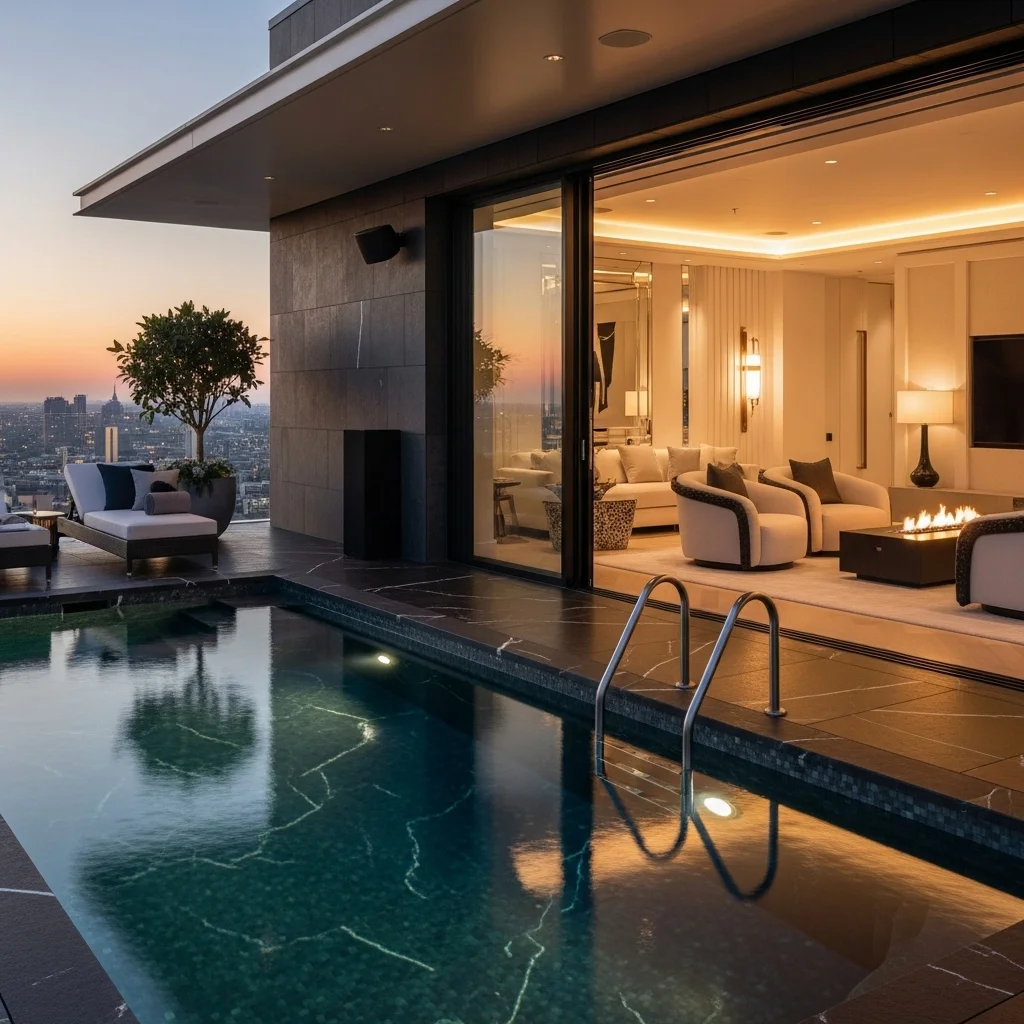Top 21 Breathtaking Rooftop Deck Pool Inspirations 22 21. The Private Penthouse Retreat