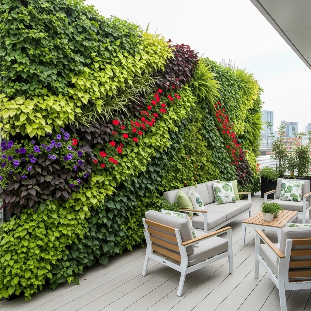 Discover 17 Rooftop Deck Privacy Screens for Urban Oases 8 7. Vibrant Living Walls/Vertical Gardens