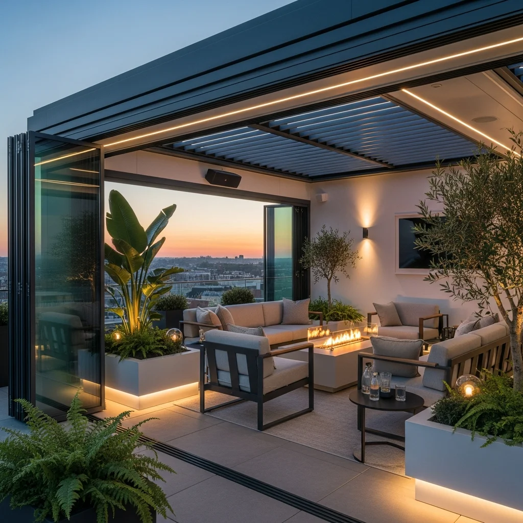 19 Breathtaking Rooftop Garden Deck Designs for Every Style 20 19. All-Weather Enclosed Deck
