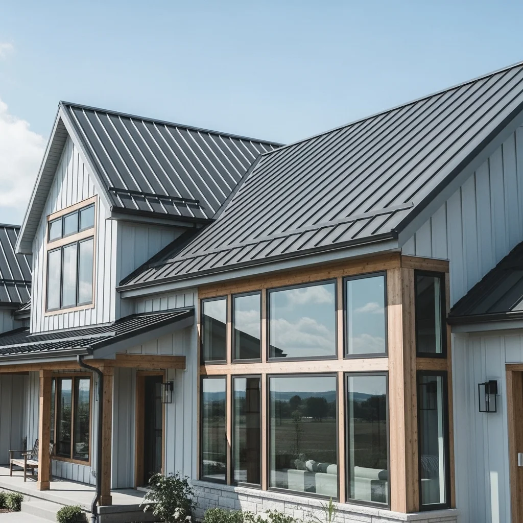 Top 23 Affordable Metal Roofing Ideas for Every Homeowner 3 2. Basic R-Panel (Exposed Fastener)