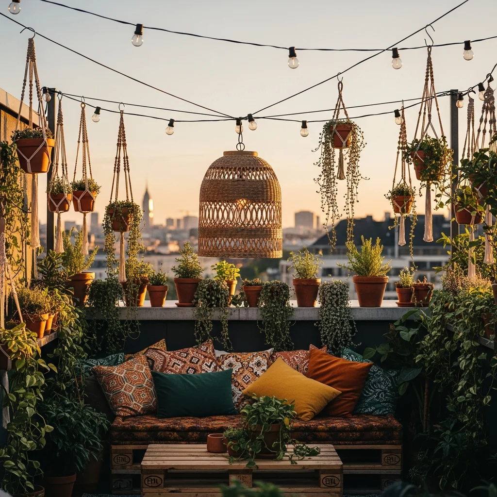 13. Boho Chic with Trailing Plants