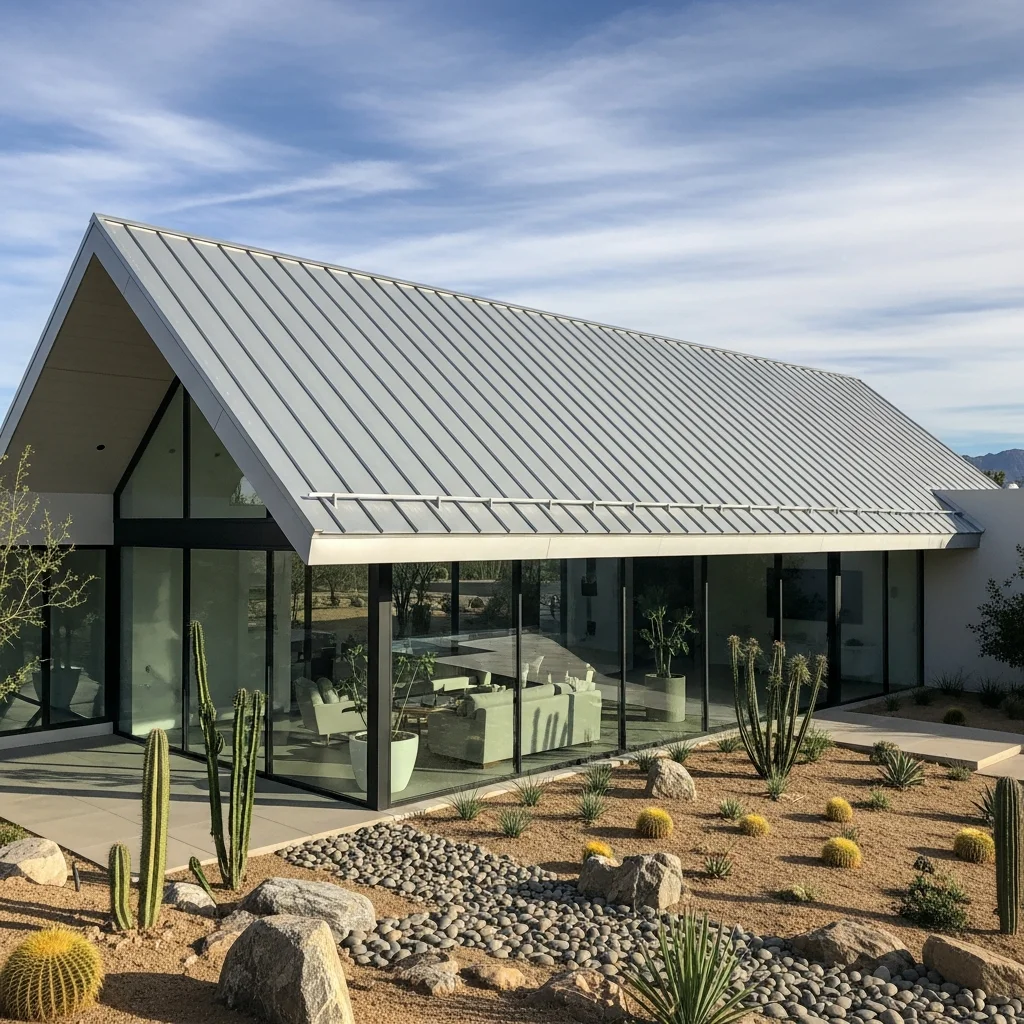 Top 15 Metal Roof Aesthetic Ideas for Modern Homes 3 2. Brilliant Galvalume Standing Seam