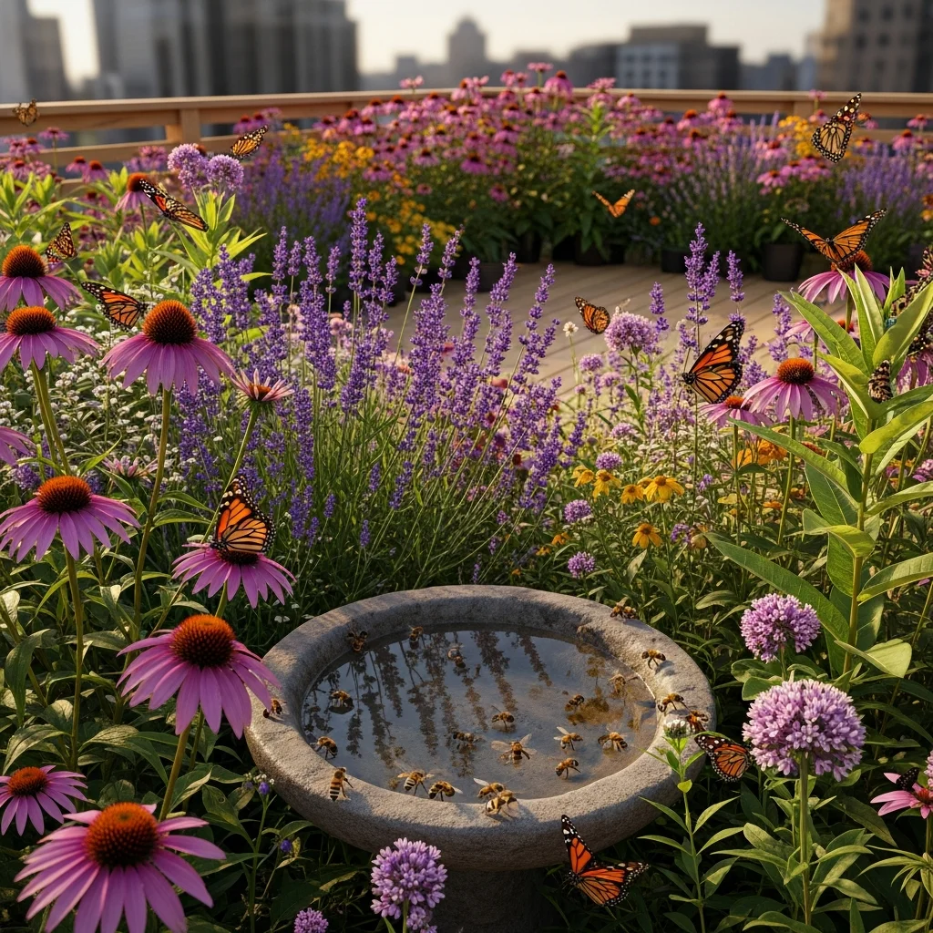 19 Breathtaking Rooftop Garden Deck Designs for Every Style 17 16. Butterfly and Bee Sanctuary
