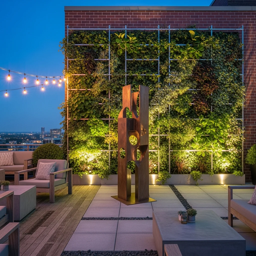 8. Cascading Green Wall Feature