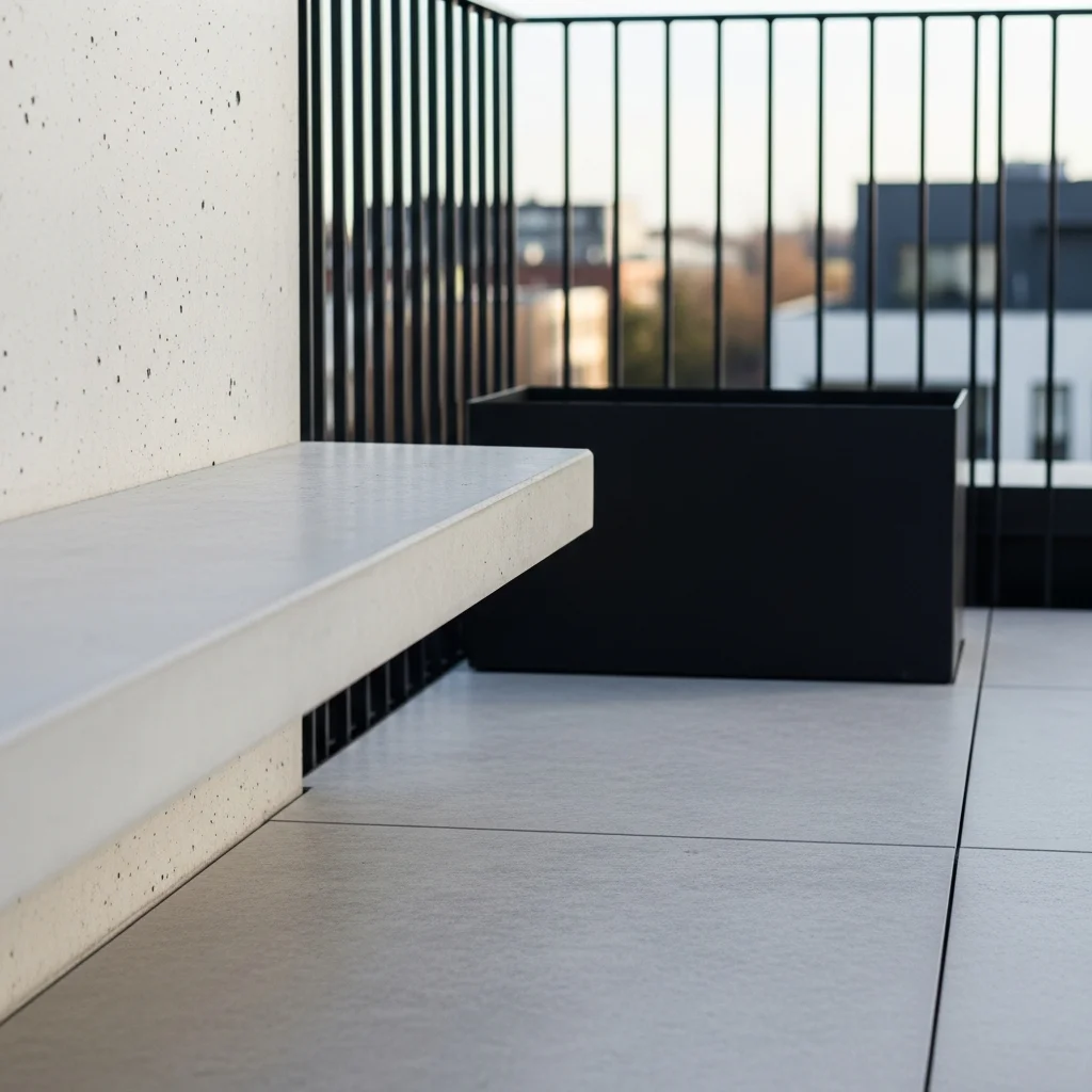 Top 11 Contemporary Minimalist Rooftop Terrace Designs 10 9. Concrete & Industrial Textures