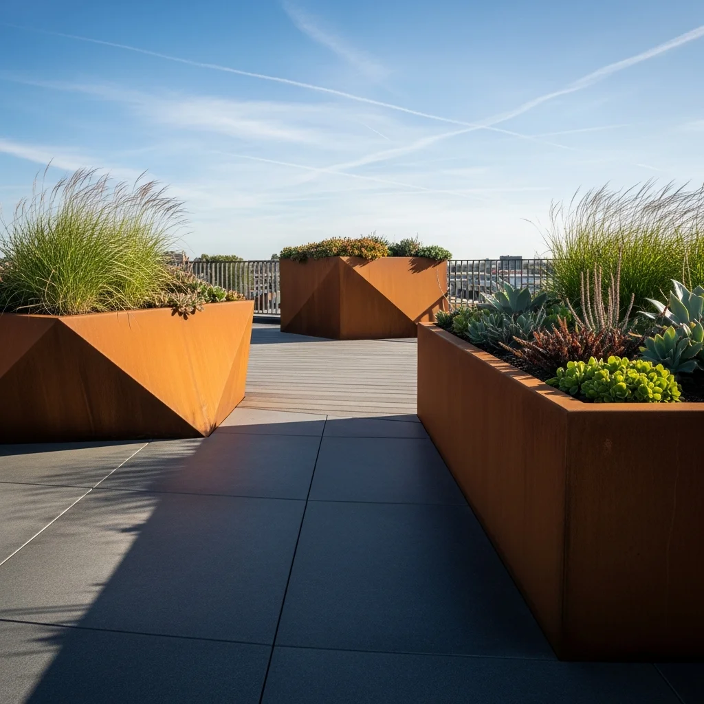 18. Corten Steel Planters