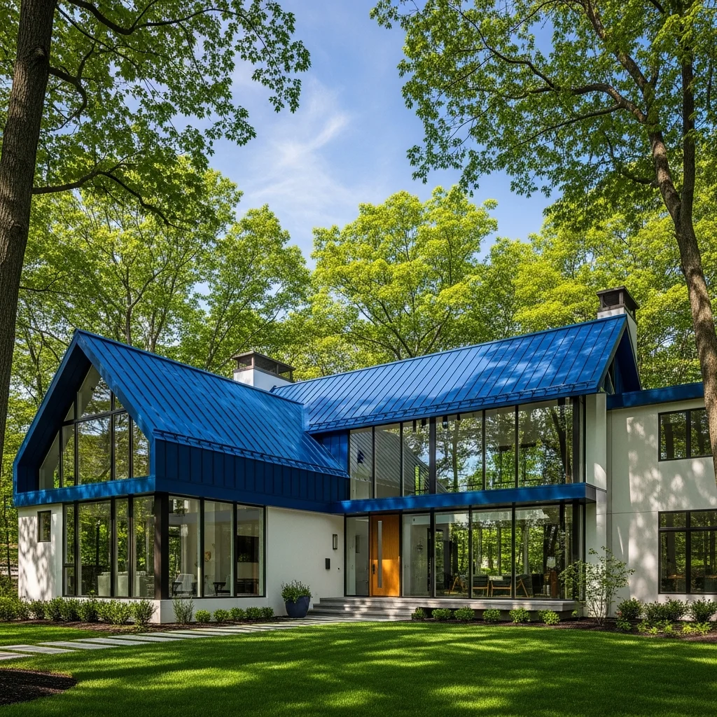 6. Deep Blue Standing Seam