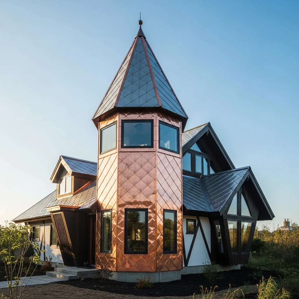 8. Diamond Pattern Metal Roof
