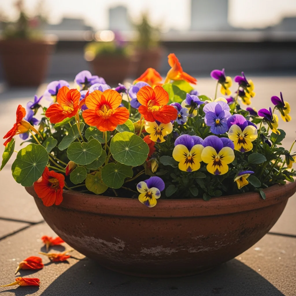 Top 17 Rooftop Garden Design Ideas for small Spaces! 14 14. Edible Flower Patches