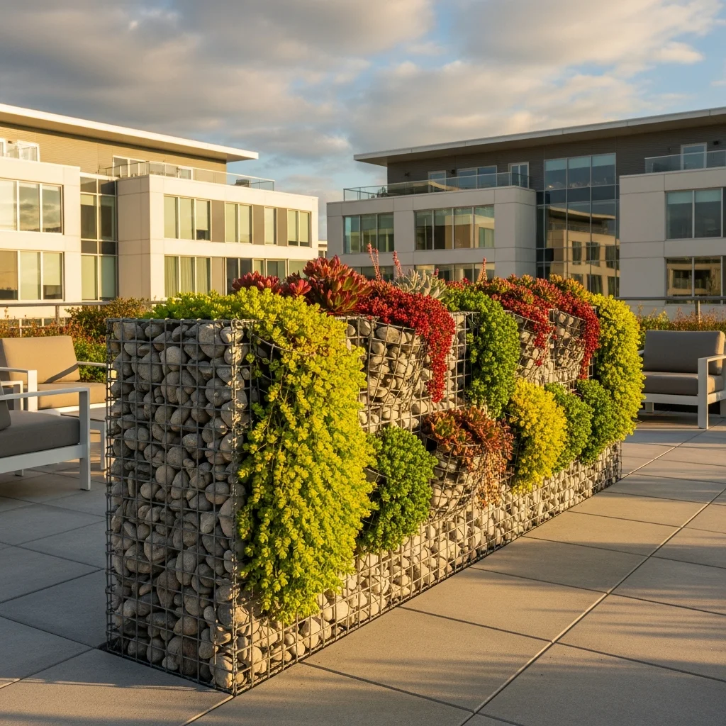 12. Gabion Wall Planters