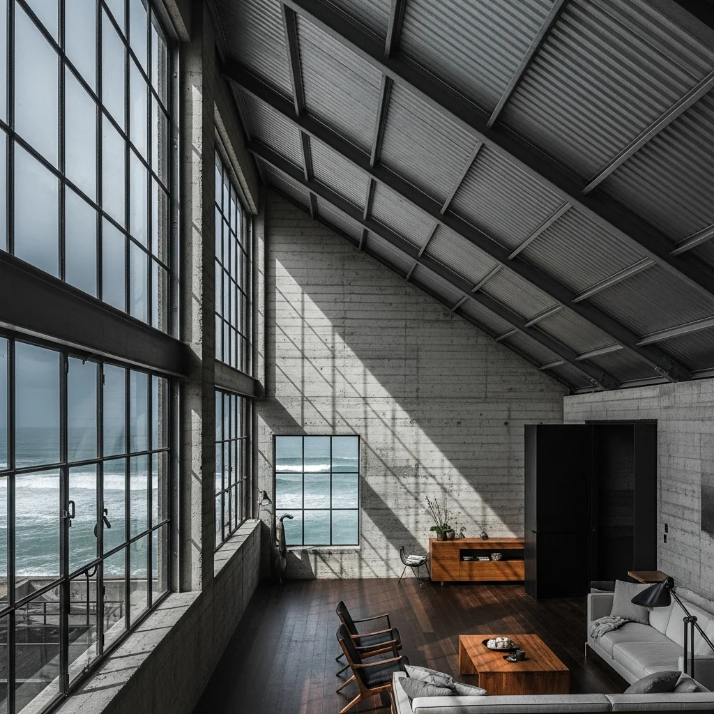 3. Industrial Chic Loft with Galvalume Corrugated