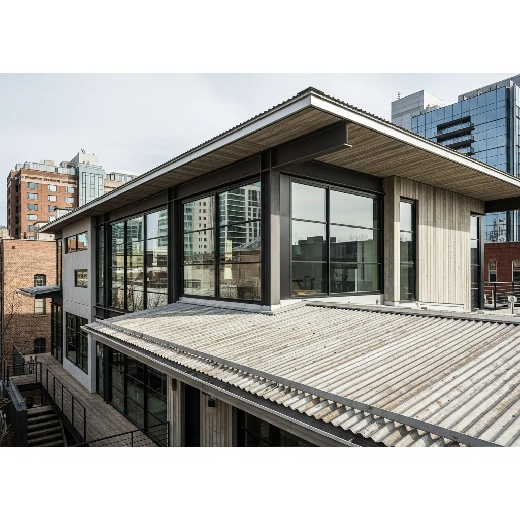 14. Industrial Loft-Style Home's Bold Corrugated Finish
