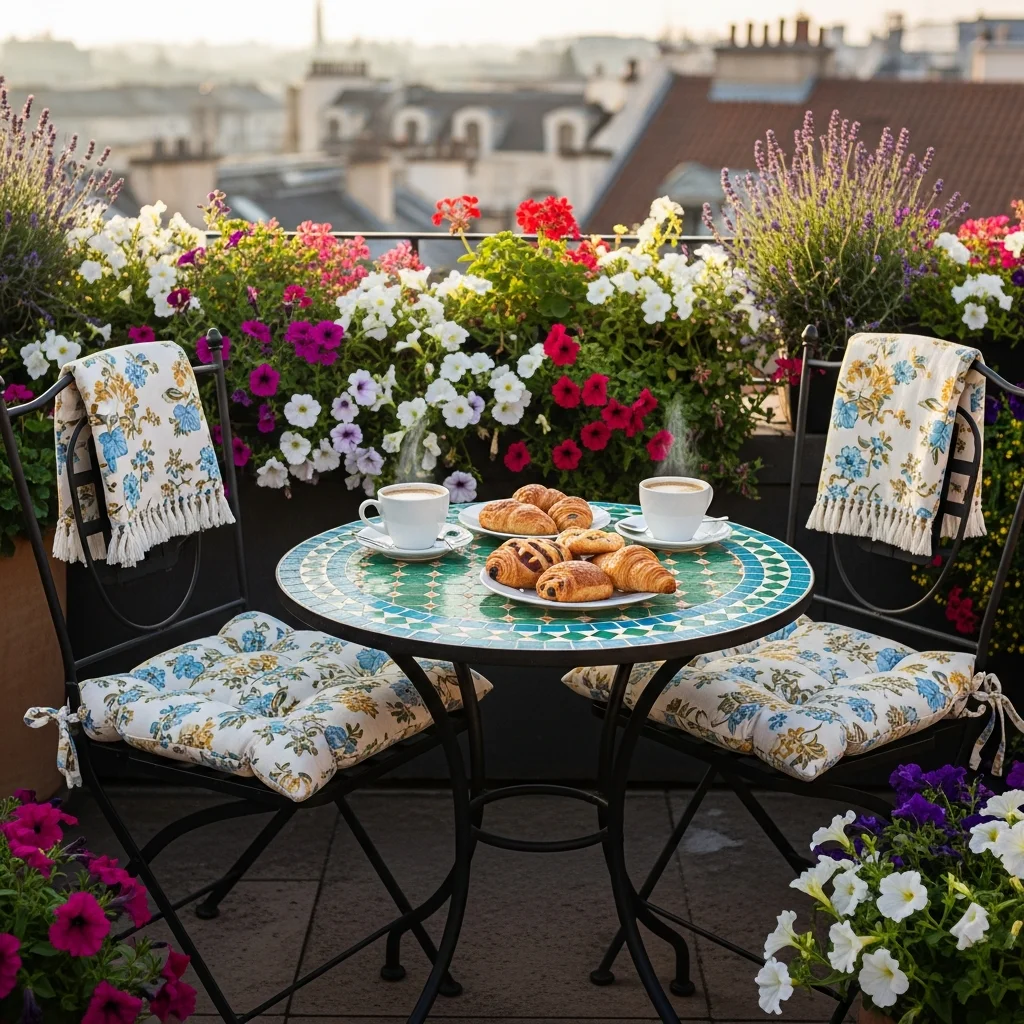 10. Intimate Bistro Set with Plush Cushions