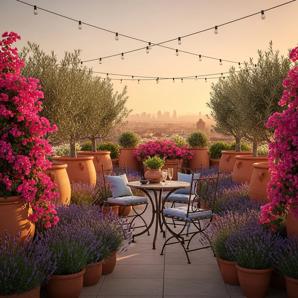 19 Breathtaking Rooftop Garden Deck Designs for Every Style 3 2. Mediterranean Retreat