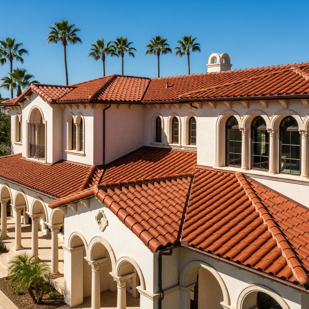 7. Mediterranean Villa's Red Tile-Look Upgrade