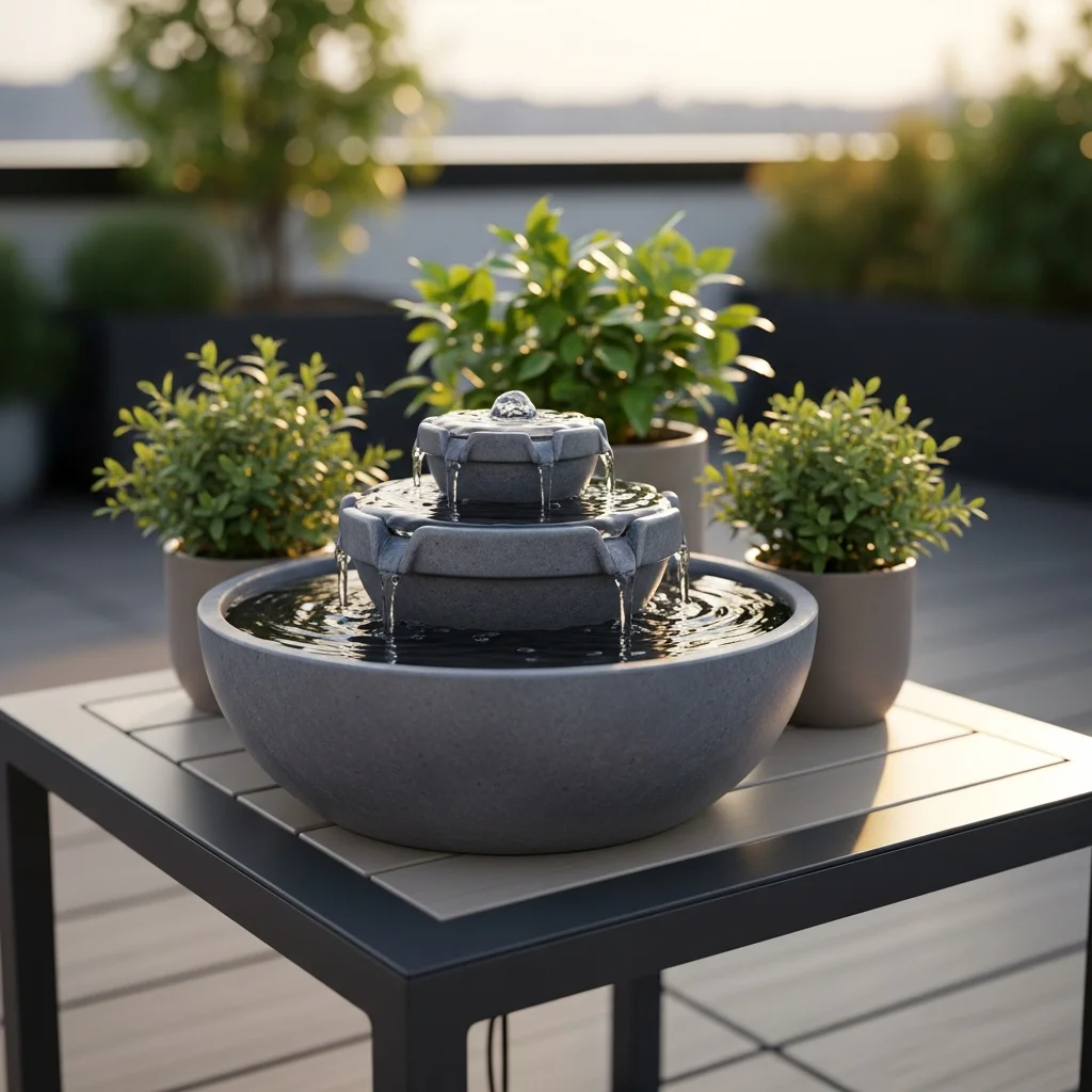 Top 17 Rooftop Garden Design Ideas for small Spaces! 8 8. Miniature Water Features