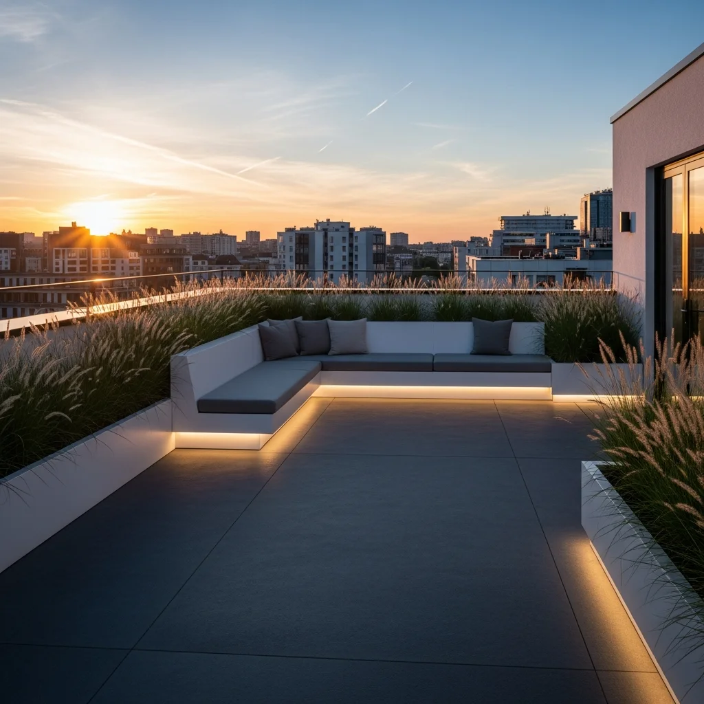 3. Modern Minimalist Rooftop