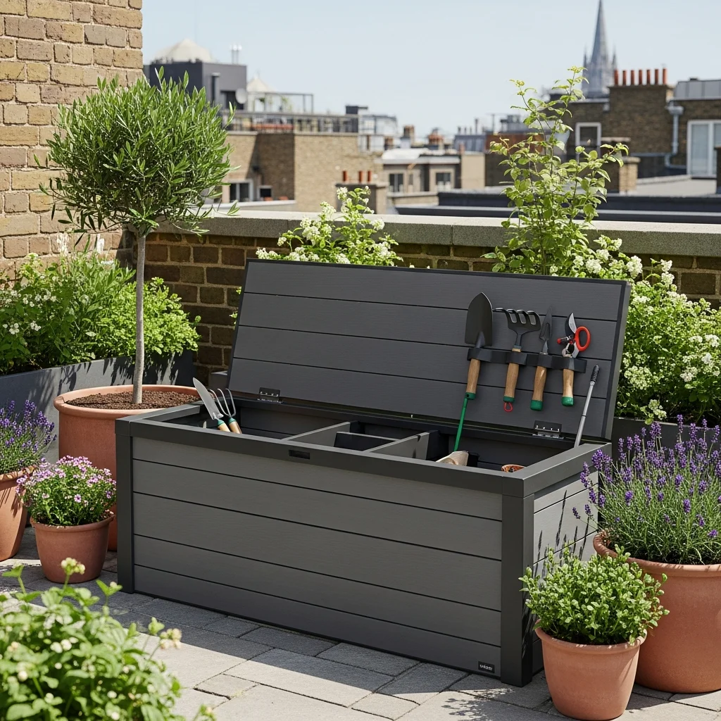 Top 17 Rooftop Garden Design Ideas for small Spaces! 6 6. Multipurpose Seating with Storage