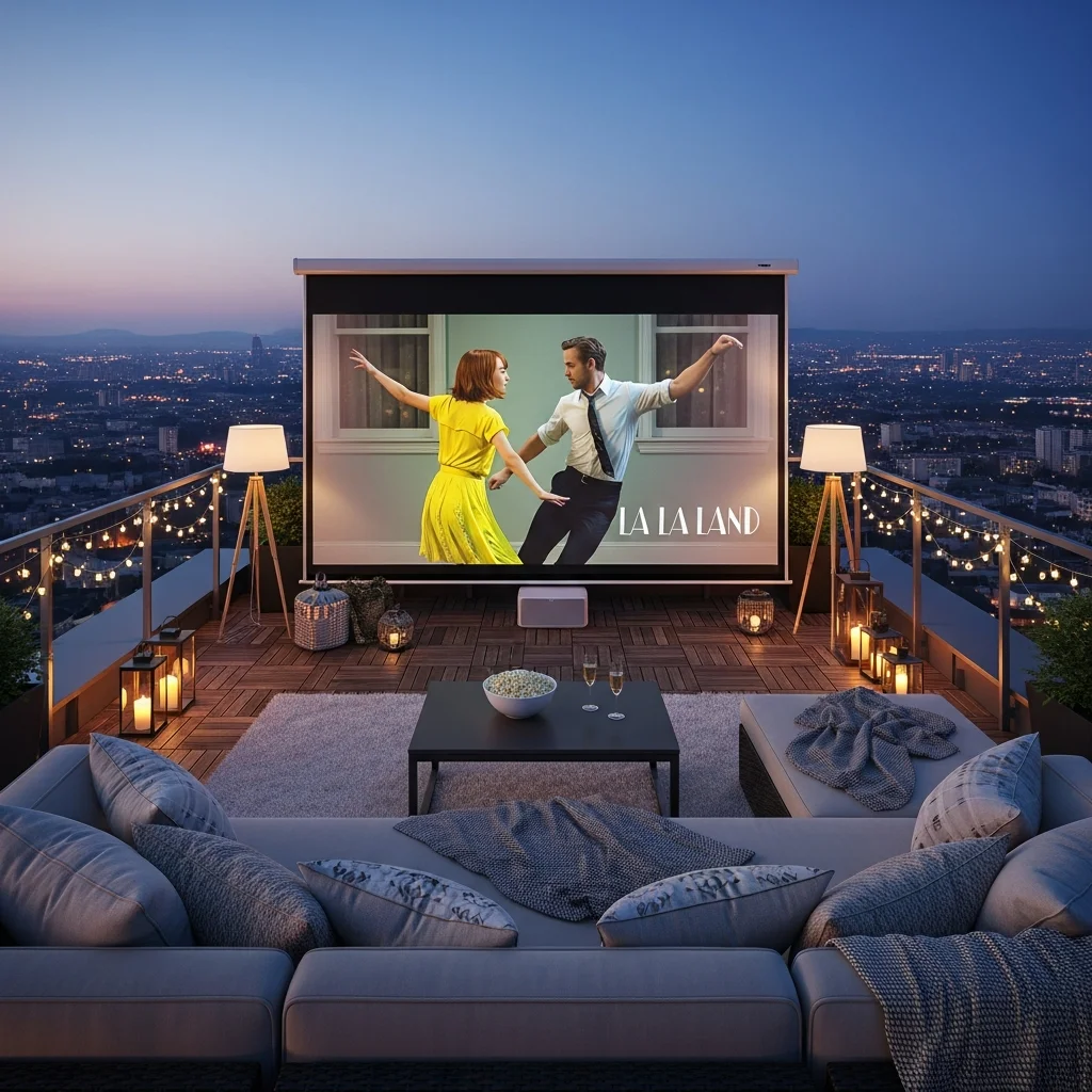 Top 23 Luxury Penthouse Rooftop Terrace Designs 5 4. Outdoor Cinema Lounge