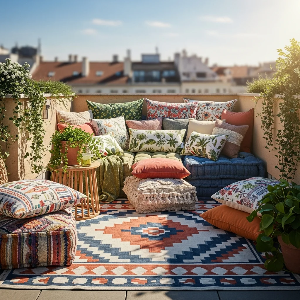 13. Outdoor Rug & Cushions