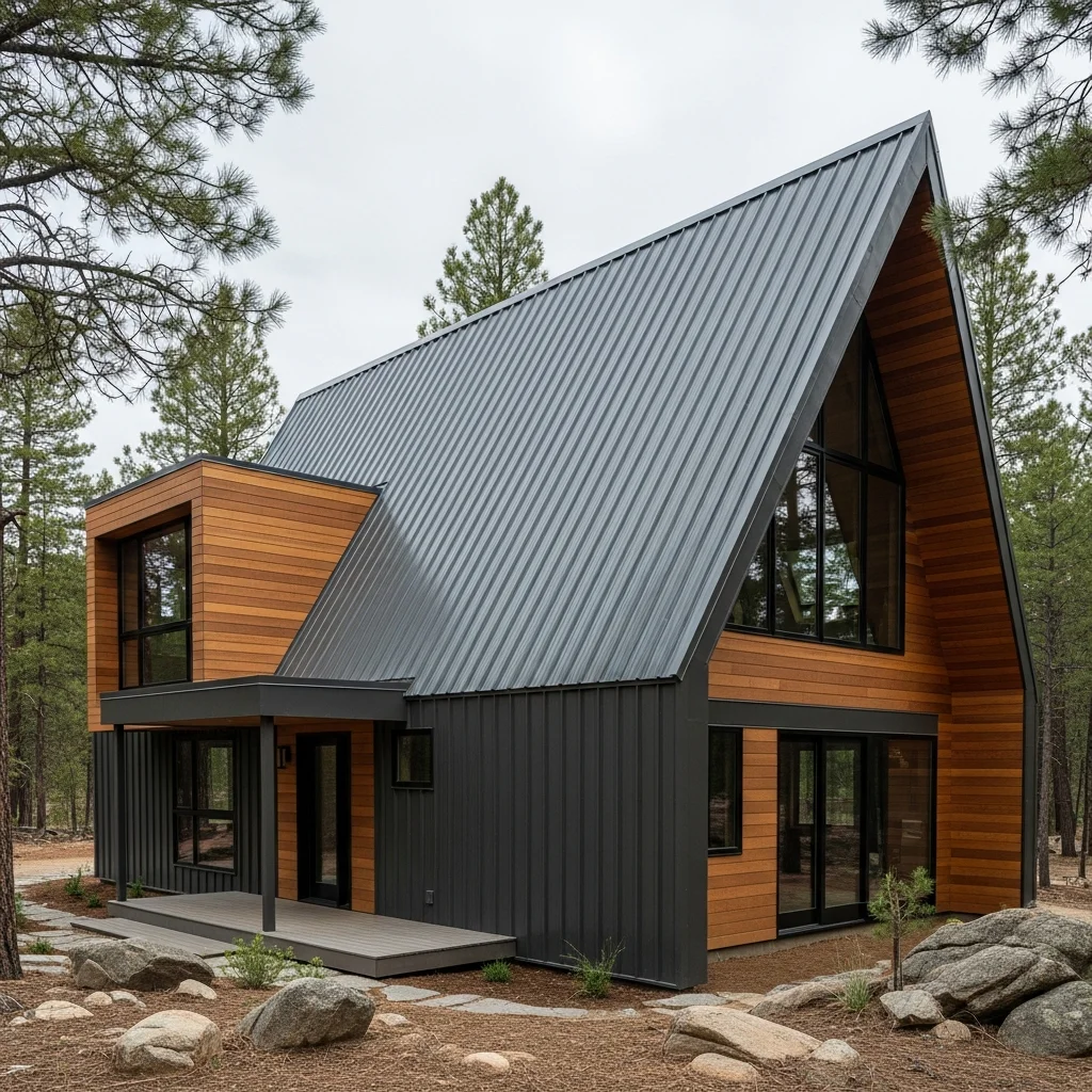 13 Stunning Modern Metal Roof Designs for Ultimate Curb Appeal 6 5. Ribbed Panel Metal Roof