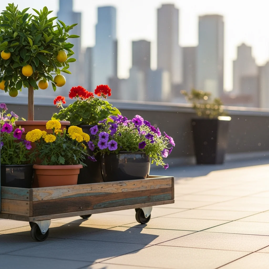 4. Rolling Carts/Planters