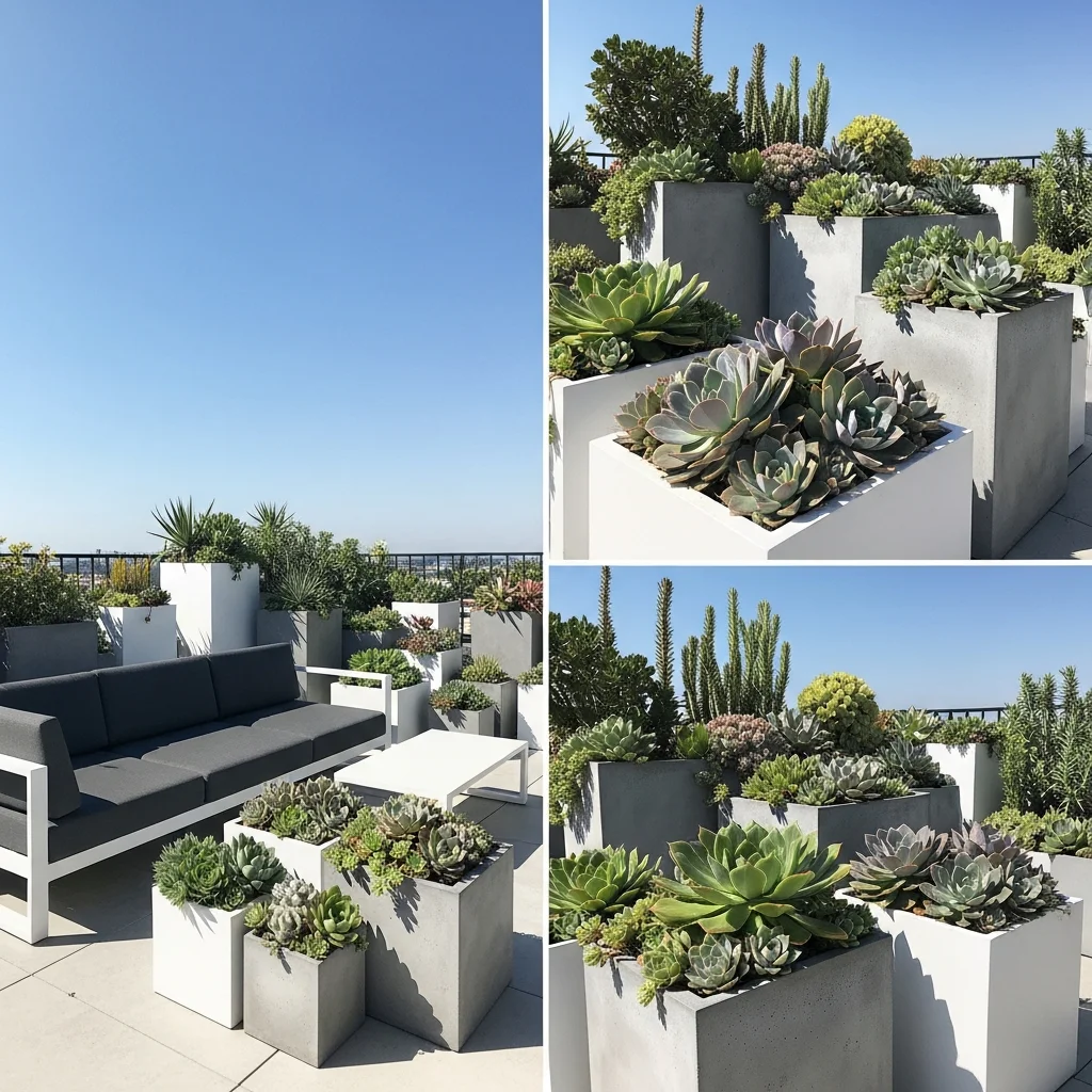 7. Sleek Seating & Succulents