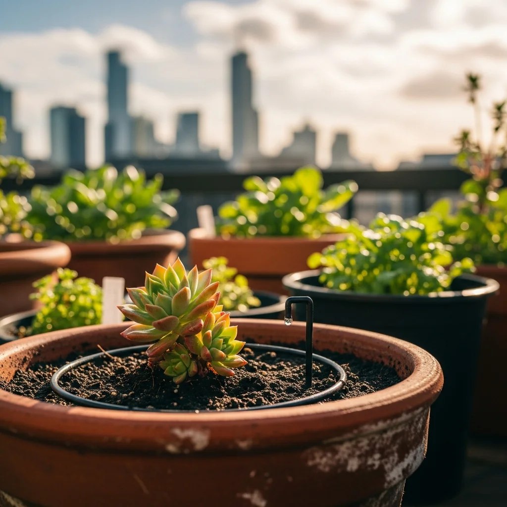 Top 17 Rooftop Garden Design Ideas for small Spaces! 5 5. Smart Drip Irrigation