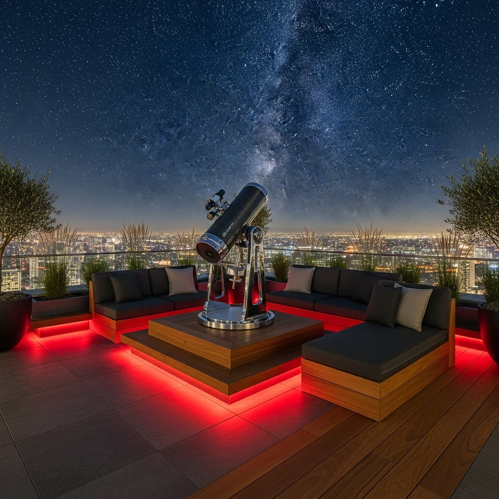 Top 23 Luxury Penthouse Rooftop Terrace Designs 20 19. Stargazing Platform with Telescopic Setup