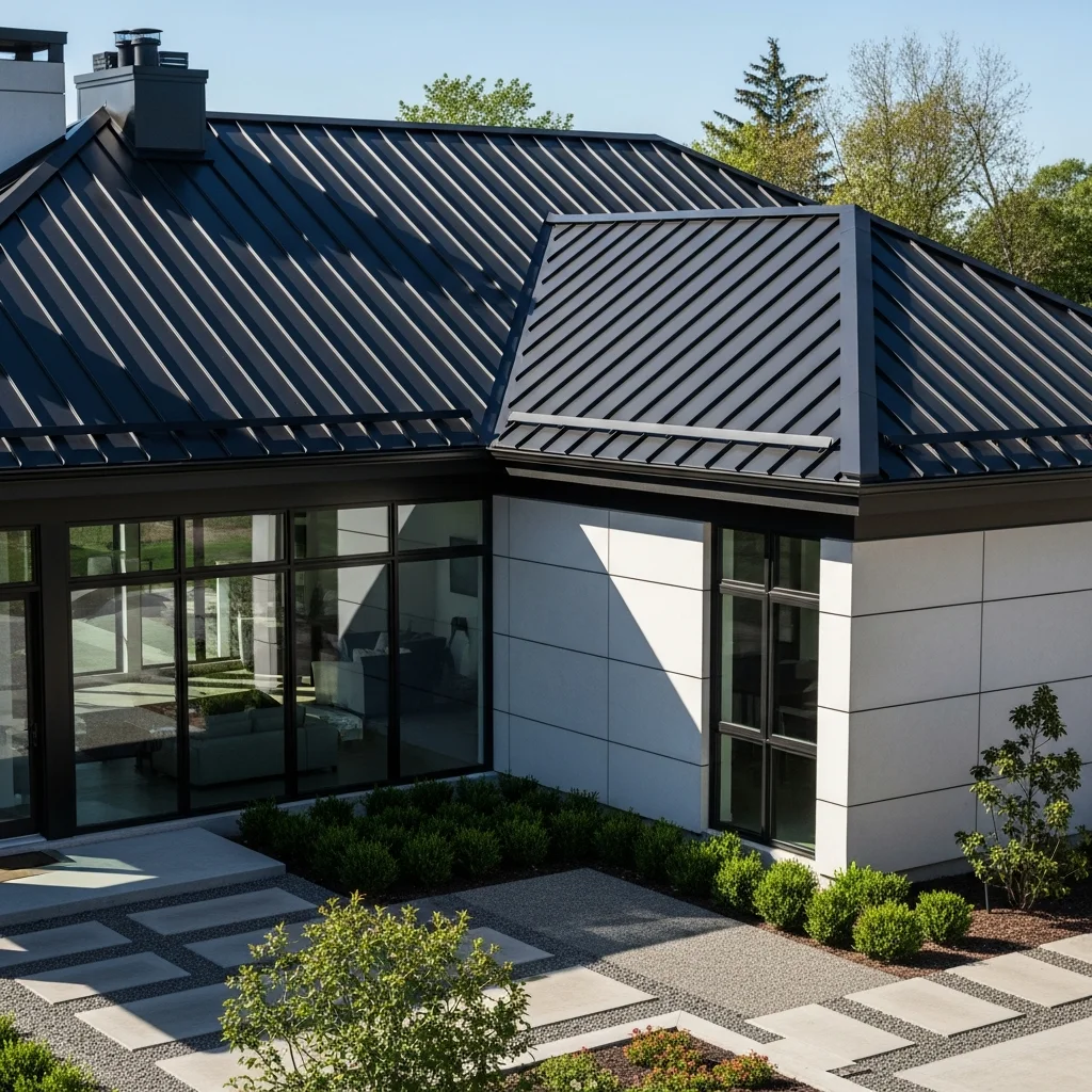 13 Stunning Modern Metal Roof Designs for Ultimate Curb Appeal 10 9. Steel Roof (Galvalume/Galvanized)